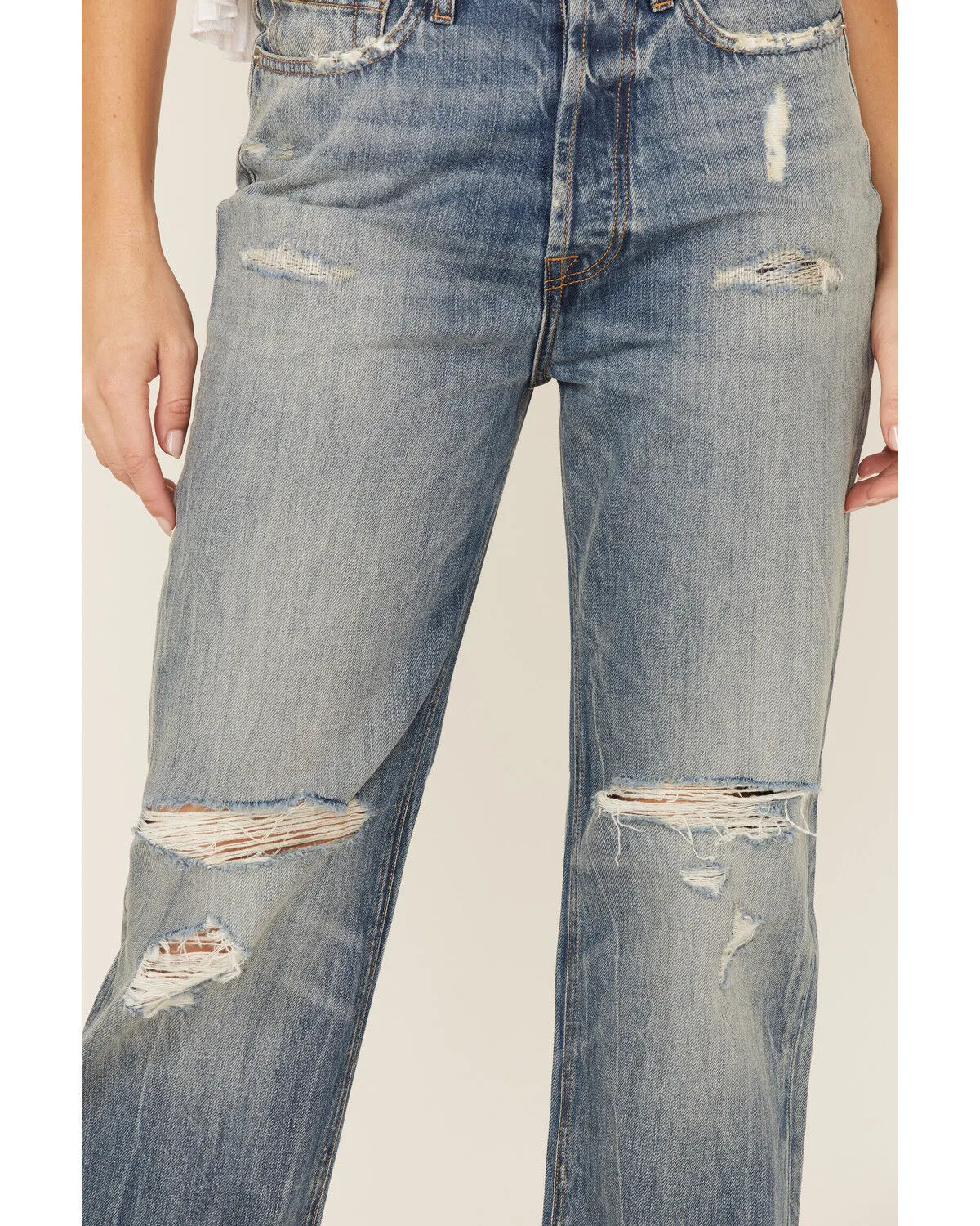 Product Name:  7 For All Mankind Women's Easy Straight Distressed Denim Jeans