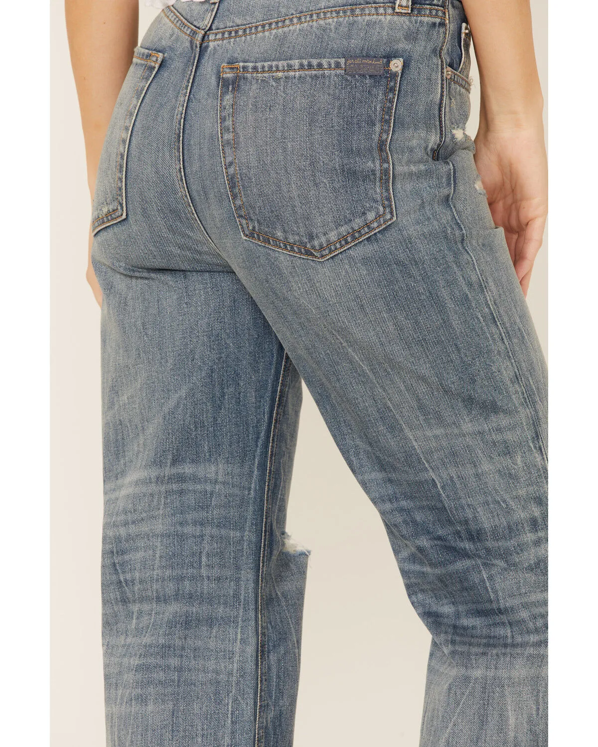 Product Name:  7 For All Mankind Women's Easy Straight Distressed Denim Jeans