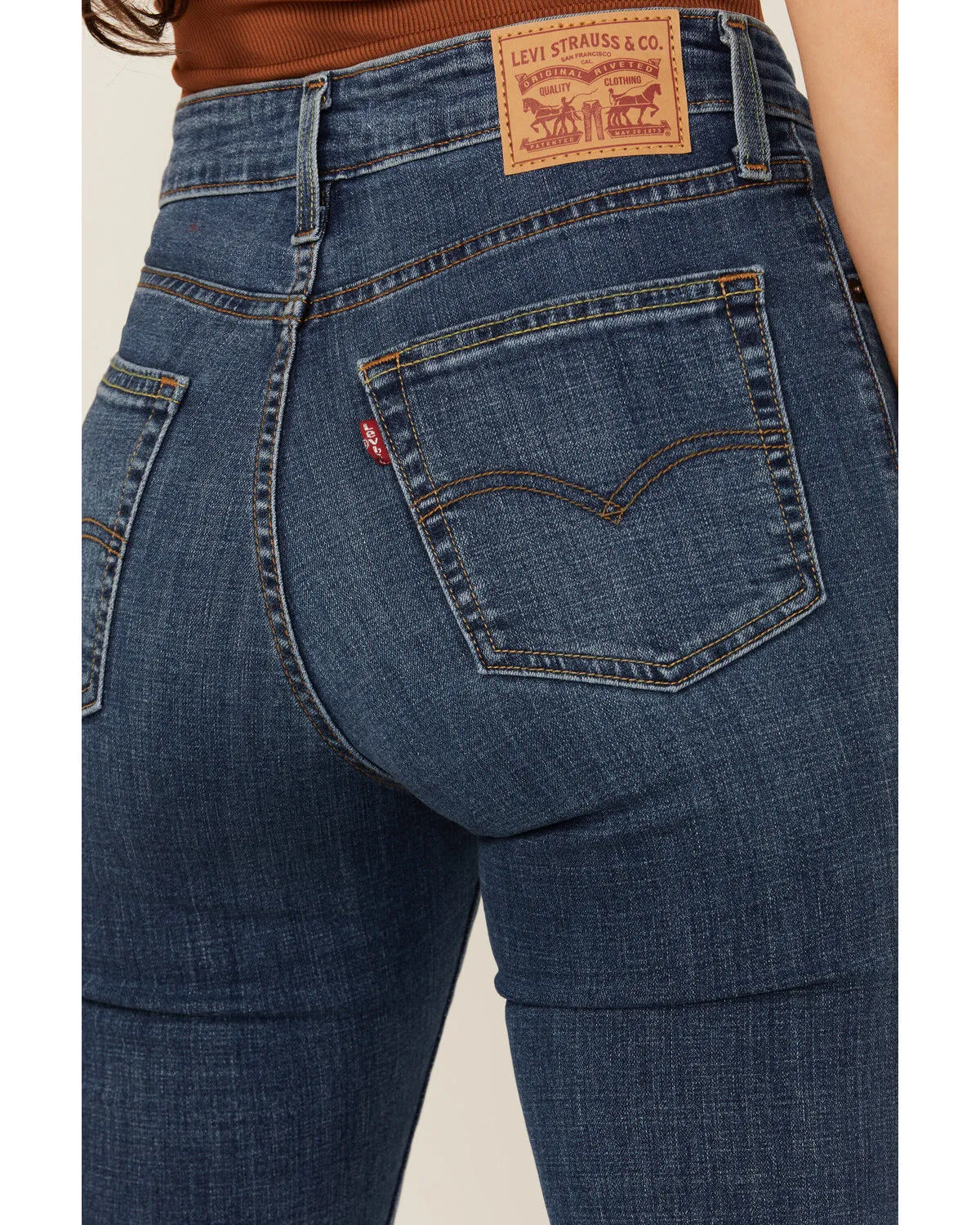 Product Name:  Levi's Women's Explore The Unknown Dark Wash High Rise 726 Straight Stretch Denim Jeans