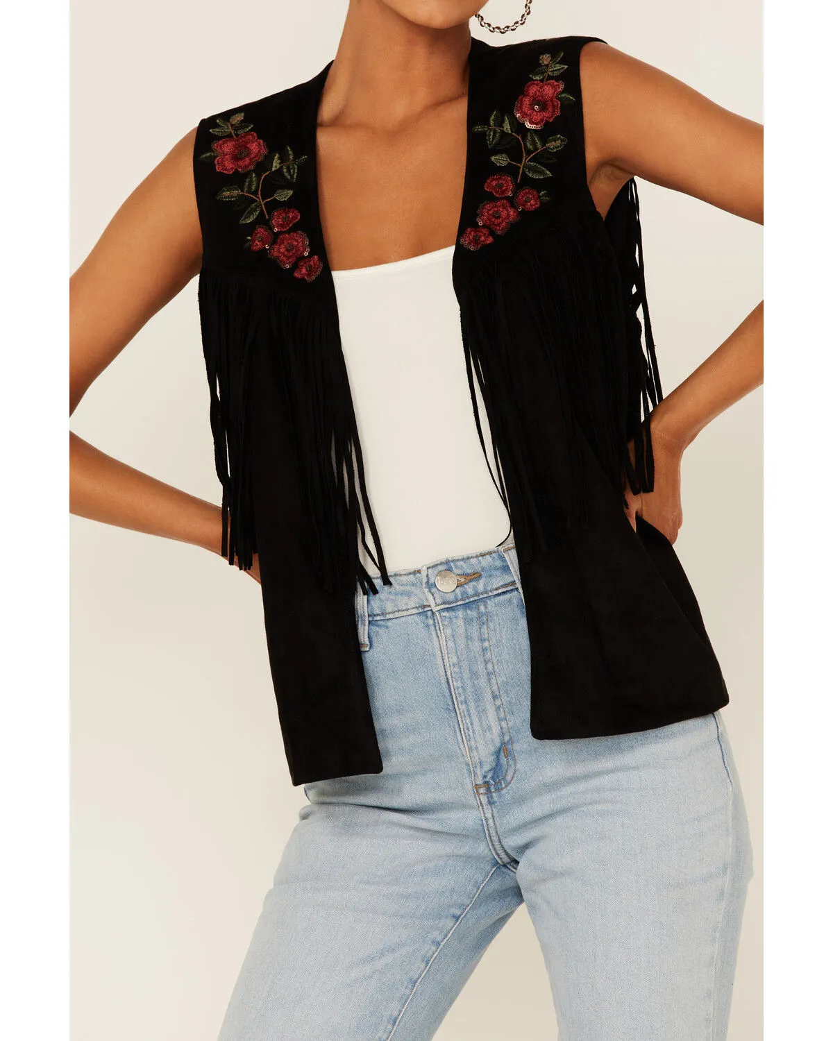 Product Name:  Maggie Sweet Women's Guajira Floral Fringe Vest