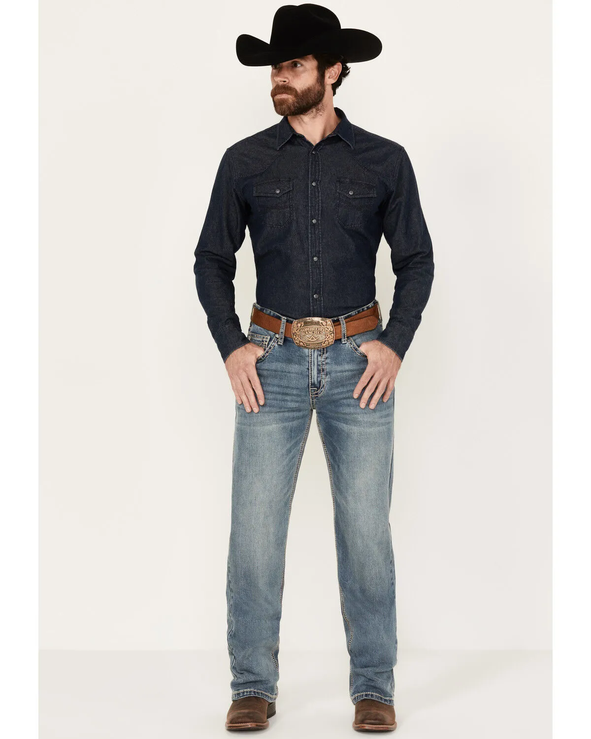 Product Name:  Rock & Roll Denim Men's Double Barrel Medium Wash Relaxed Straight Reflex Jeans