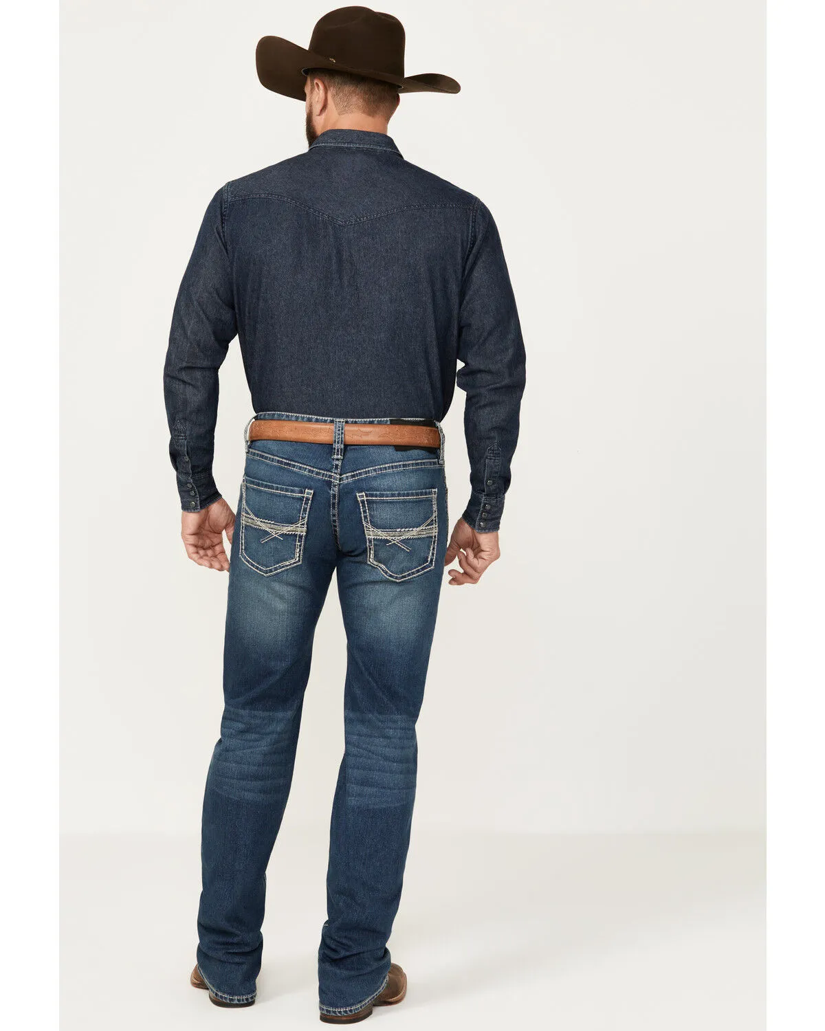 Product Name:  Rock & Roll Denim Men's Pistol Dark Vintage Wash Straight Reflex Denim Jeans