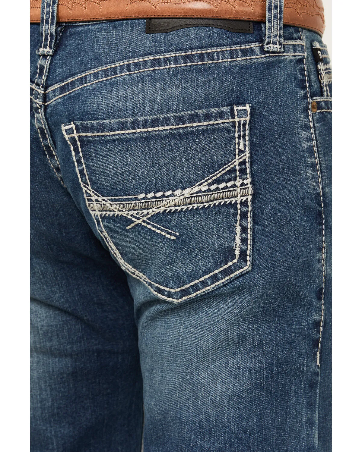 Product Name:  Rock & Roll Denim Men's Pistol Dark Vintage Wash Straight Reflex Denim Jeans