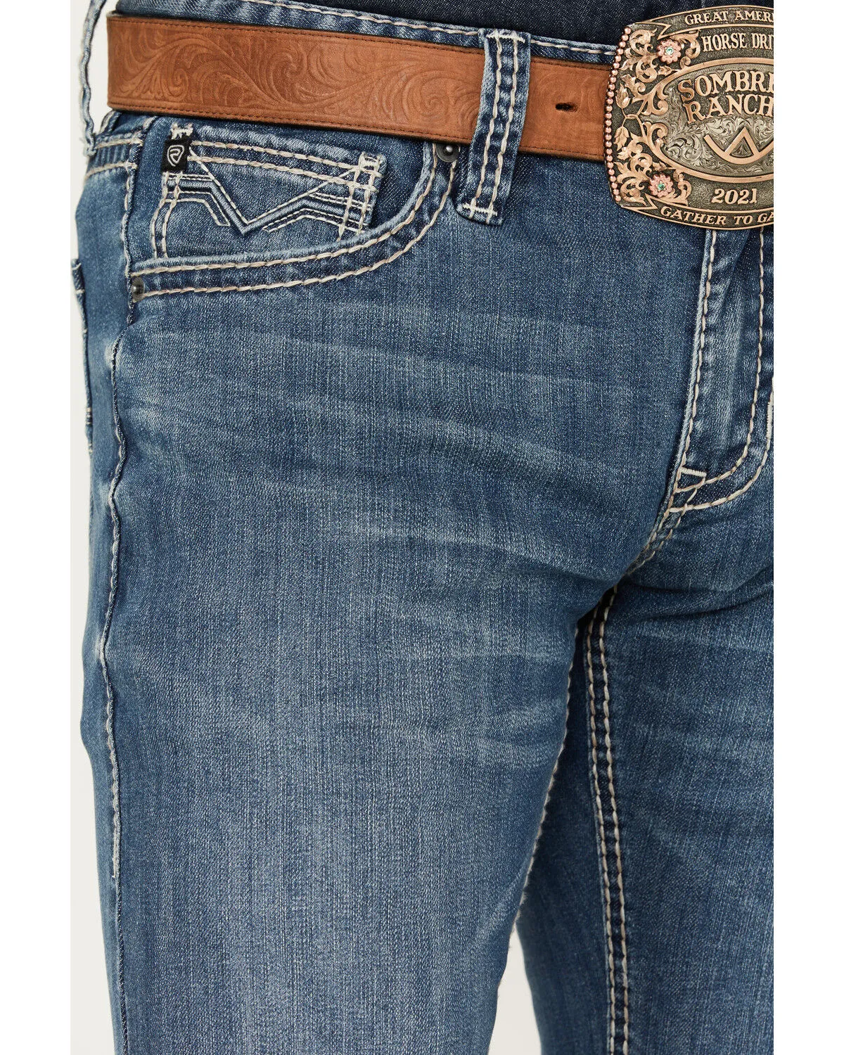 Product Name:  Rock & Roll Denim Men's Rifle Medium Wash Skinny Stretch Reflex Denim Jeans