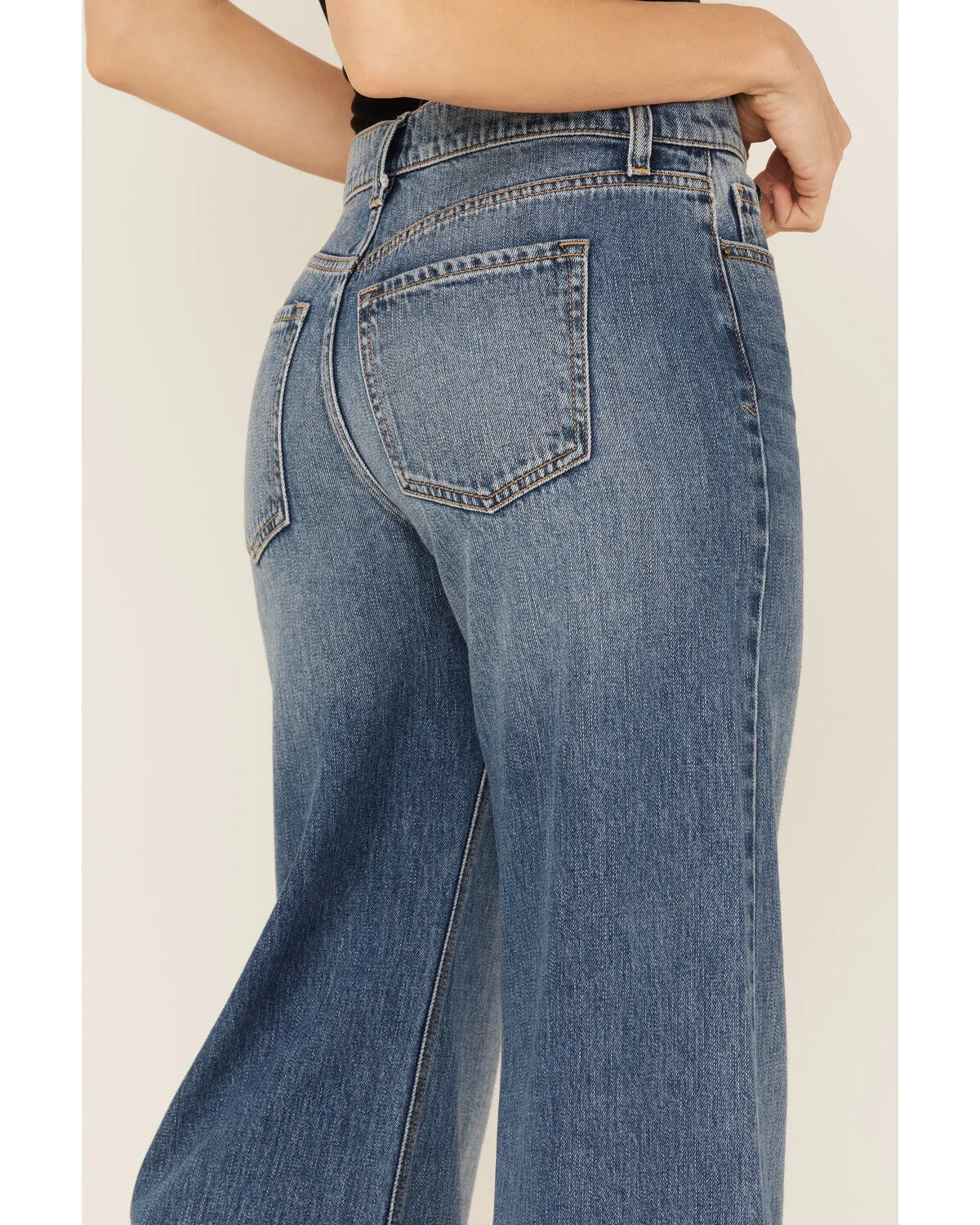 Product Name:  Sneak Peek Women's Light Wash High Rise Vintage Wide Leg Jeans