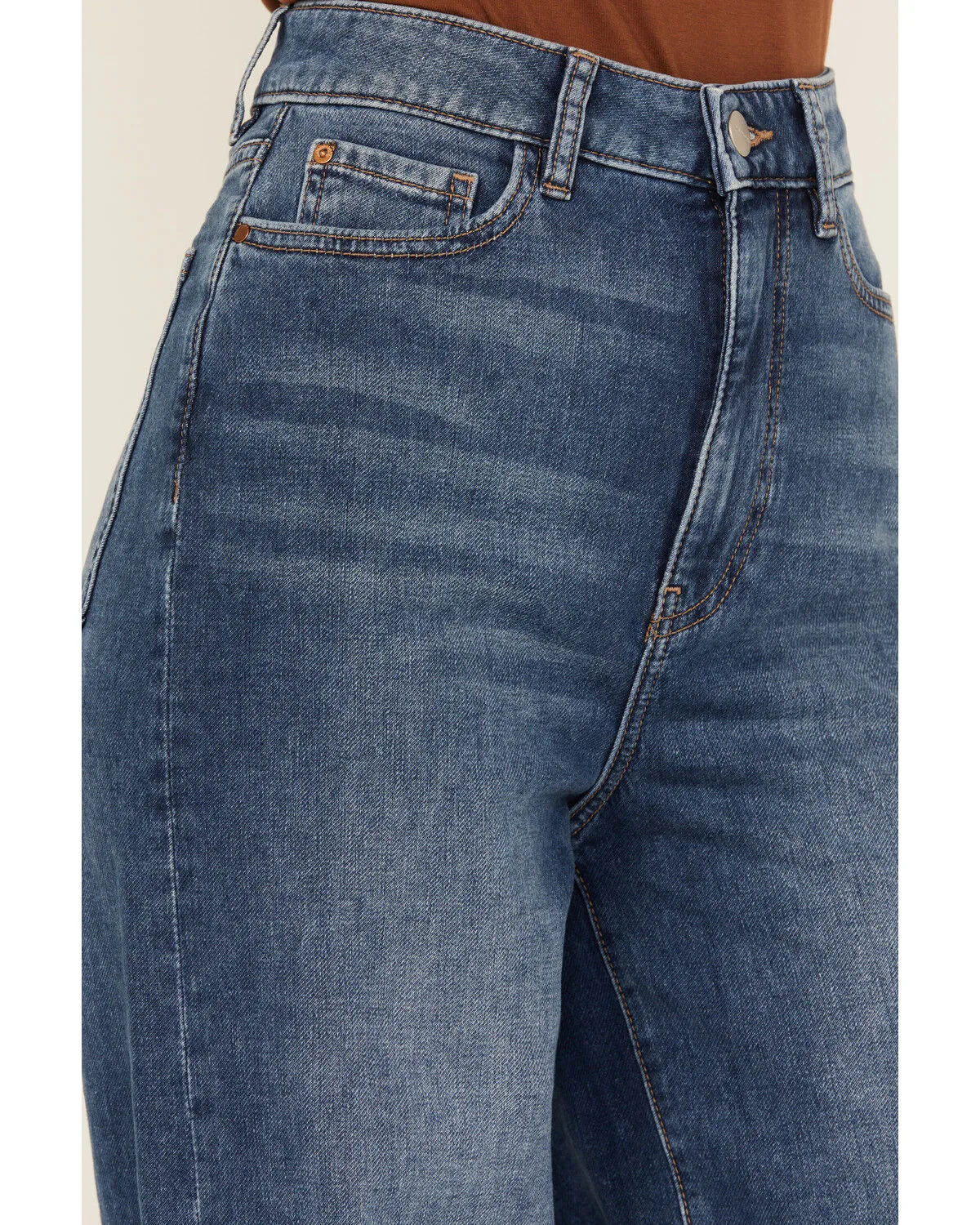 Product Name:  Warp + Weft Women's NCE Dark Wash High Rise Wide Leg Stretch Denim Jeans