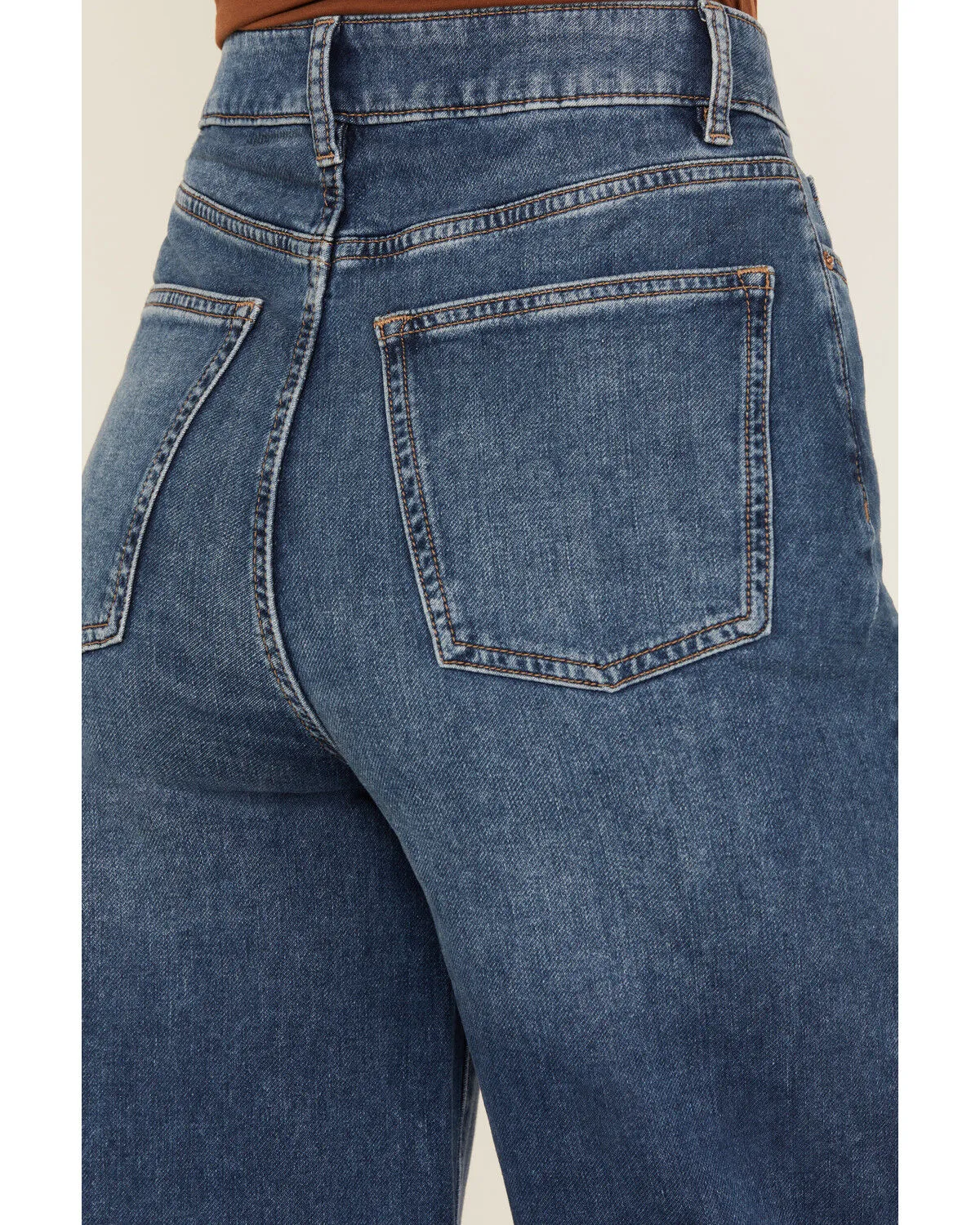 Product Name:  Warp + Weft Women's NCE Dark Wash High Rise Wide Leg Stretch Denim Jeans