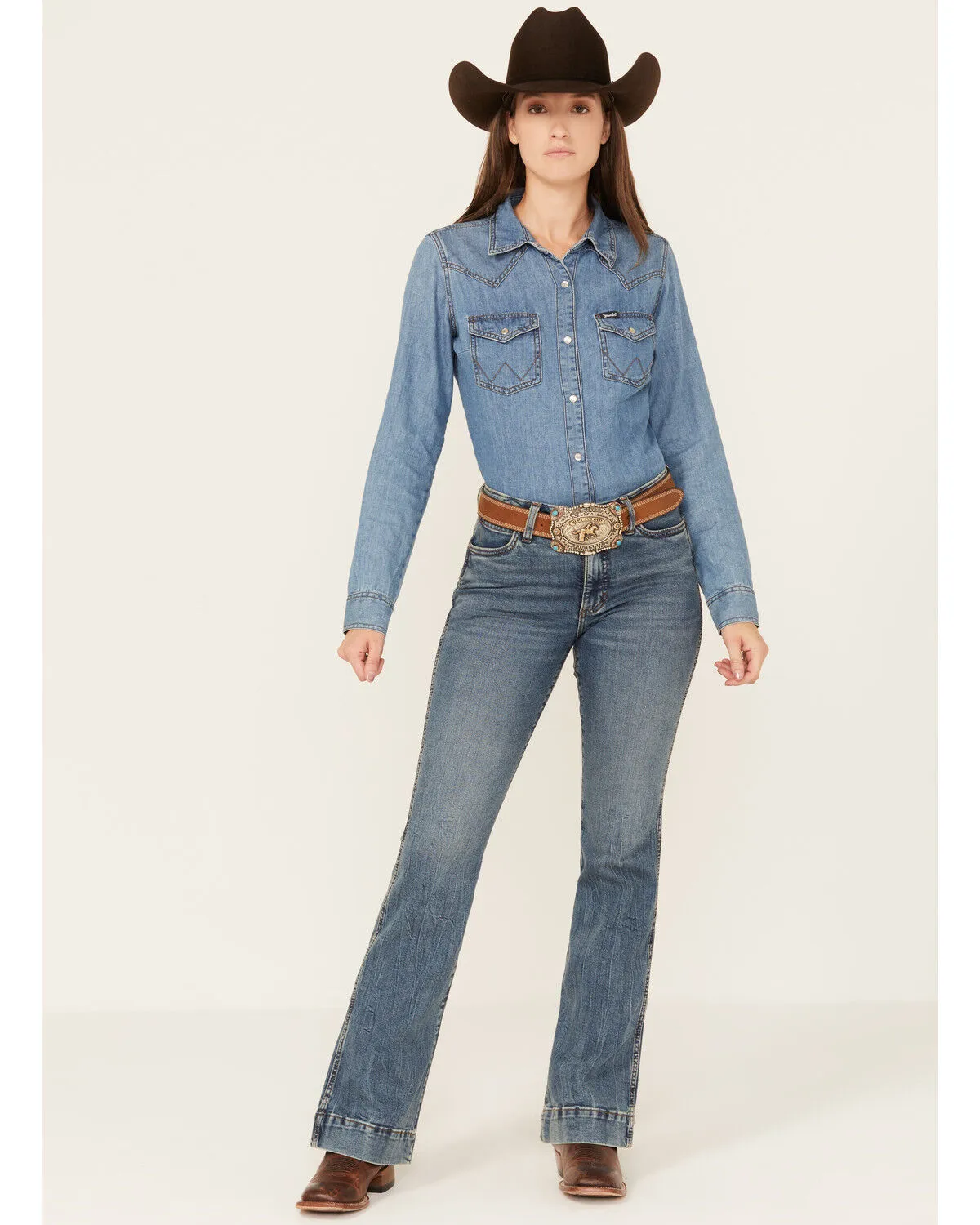 Product Name:  Wrangler Retro Women's Medium Wash High Rise Stretch Trouser Jeans