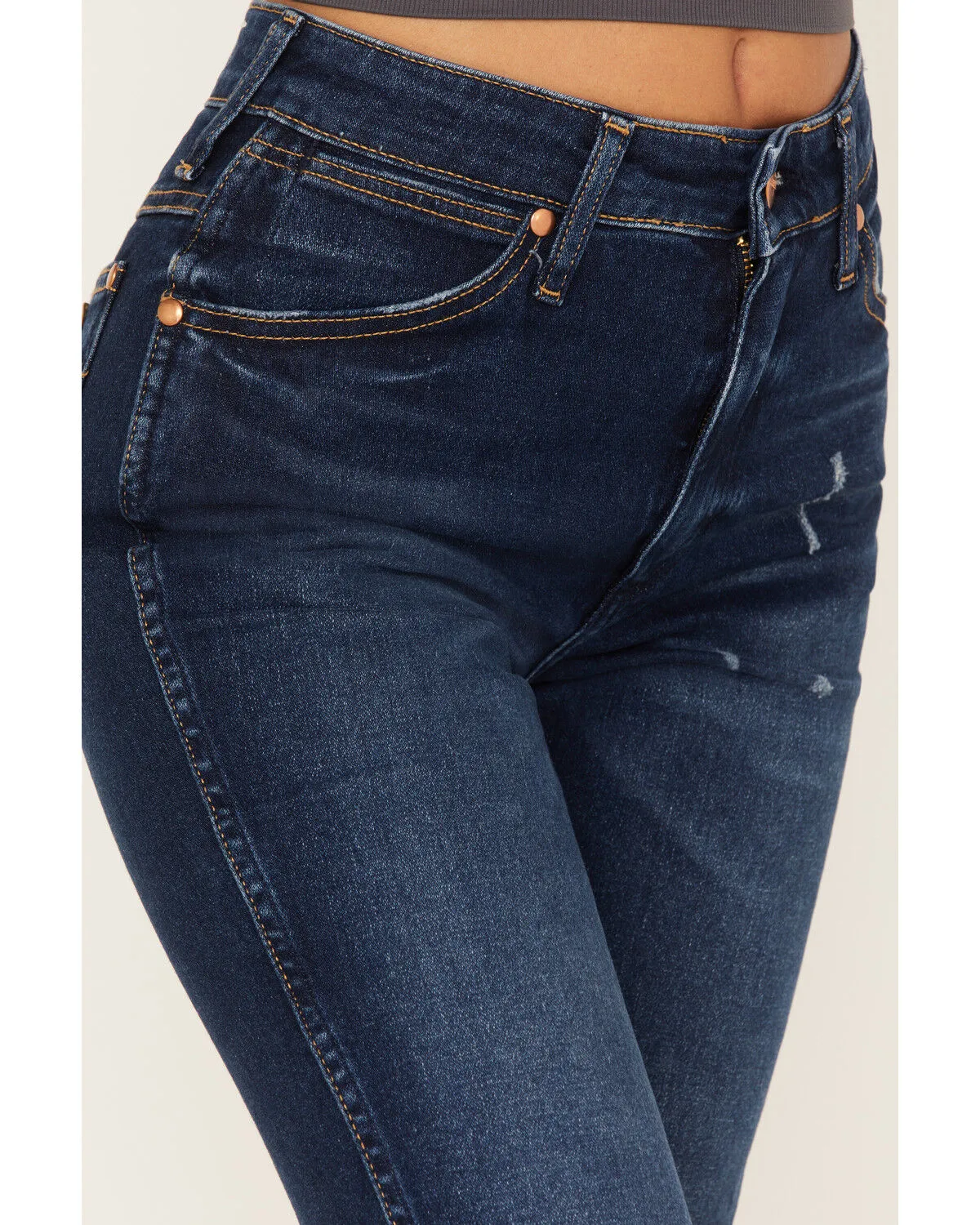 Product Name:  Wrangler Women's Wild West Dark Wash High Rise Stretch Straight Jeans