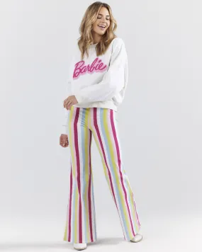 Product Name:  Wrangler® X Barbie™ Women's High Rise Striped Wanderer Stretch Flare Jeans