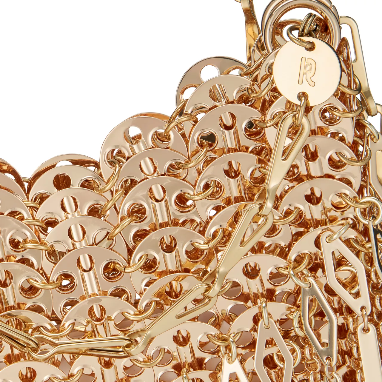 RABANNE Embellished Pendant-Detail Shoulder Bag - Gold