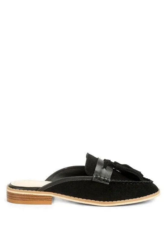 Rag & Co Edmanda Tassel Detail Leather Mules