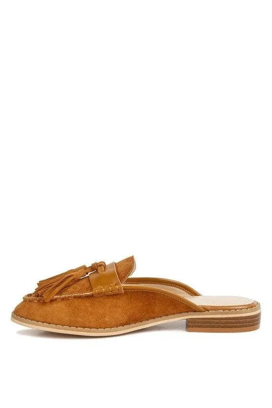 Rag & Co Edmanda Tassel Detail Leather Mules