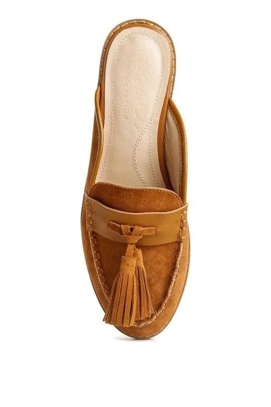 Rag & Co Edmanda Tassel Detail Leather Mules