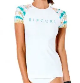 Rip Curl Summer Breeze Relaxed Ladies S/S Rash Vest - White