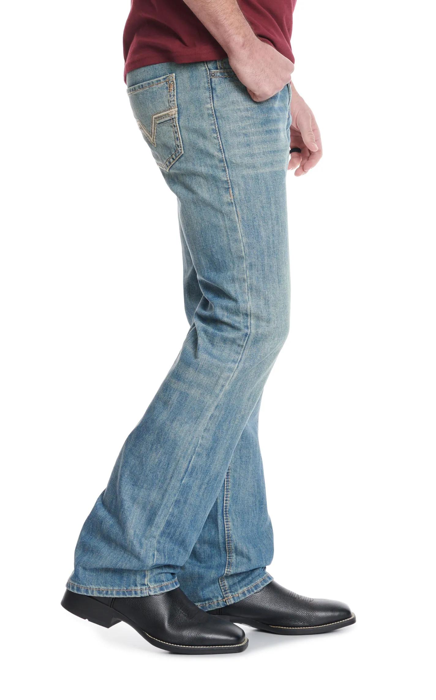 Rock & Roll Denim Men's Double Barrel Vintage Light Wash Straight Leg ReFlex Jeans