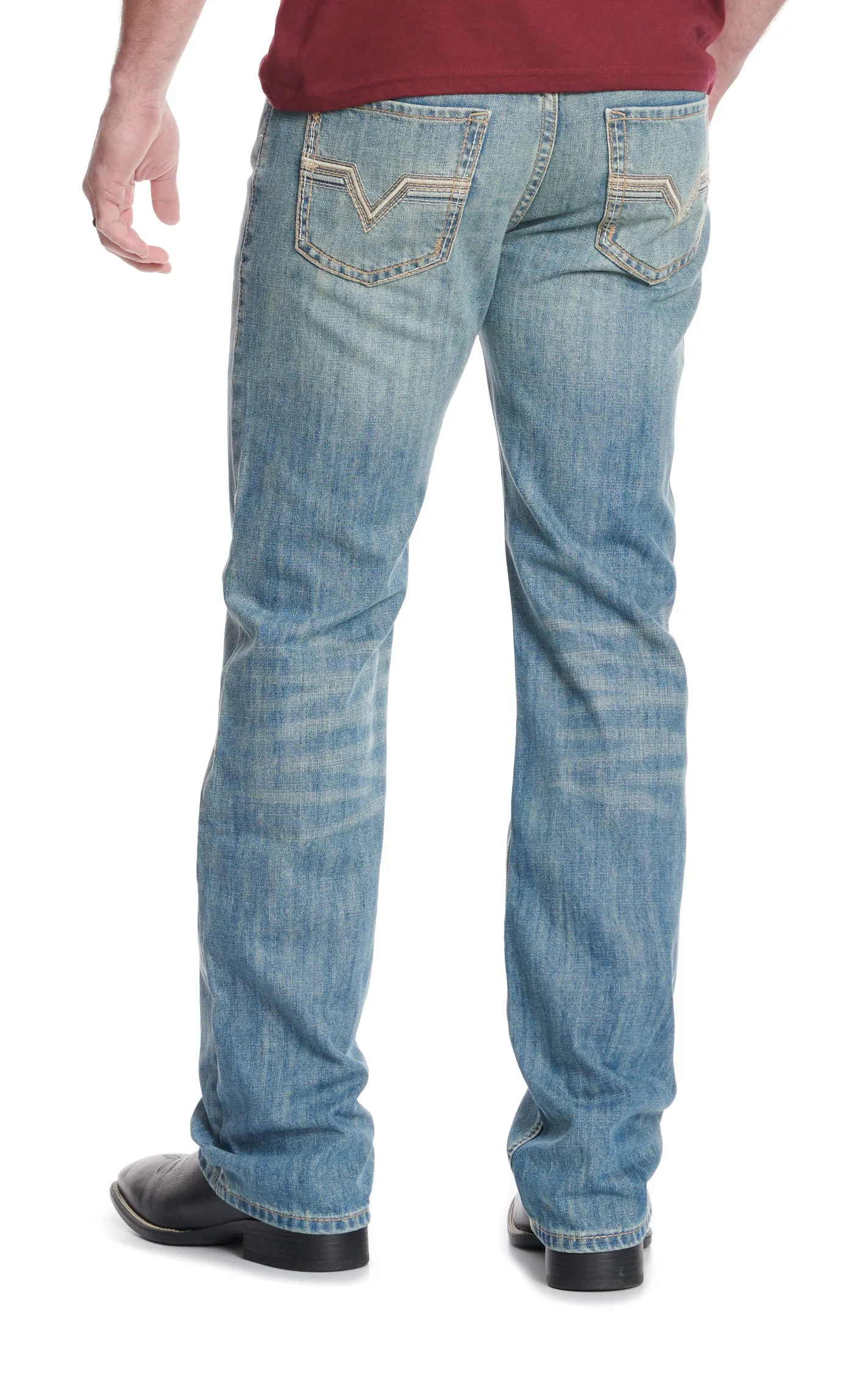 Rock & Roll Denim Men's Double Barrel Vintage Light Wash Straight Leg ReFlex Jeans