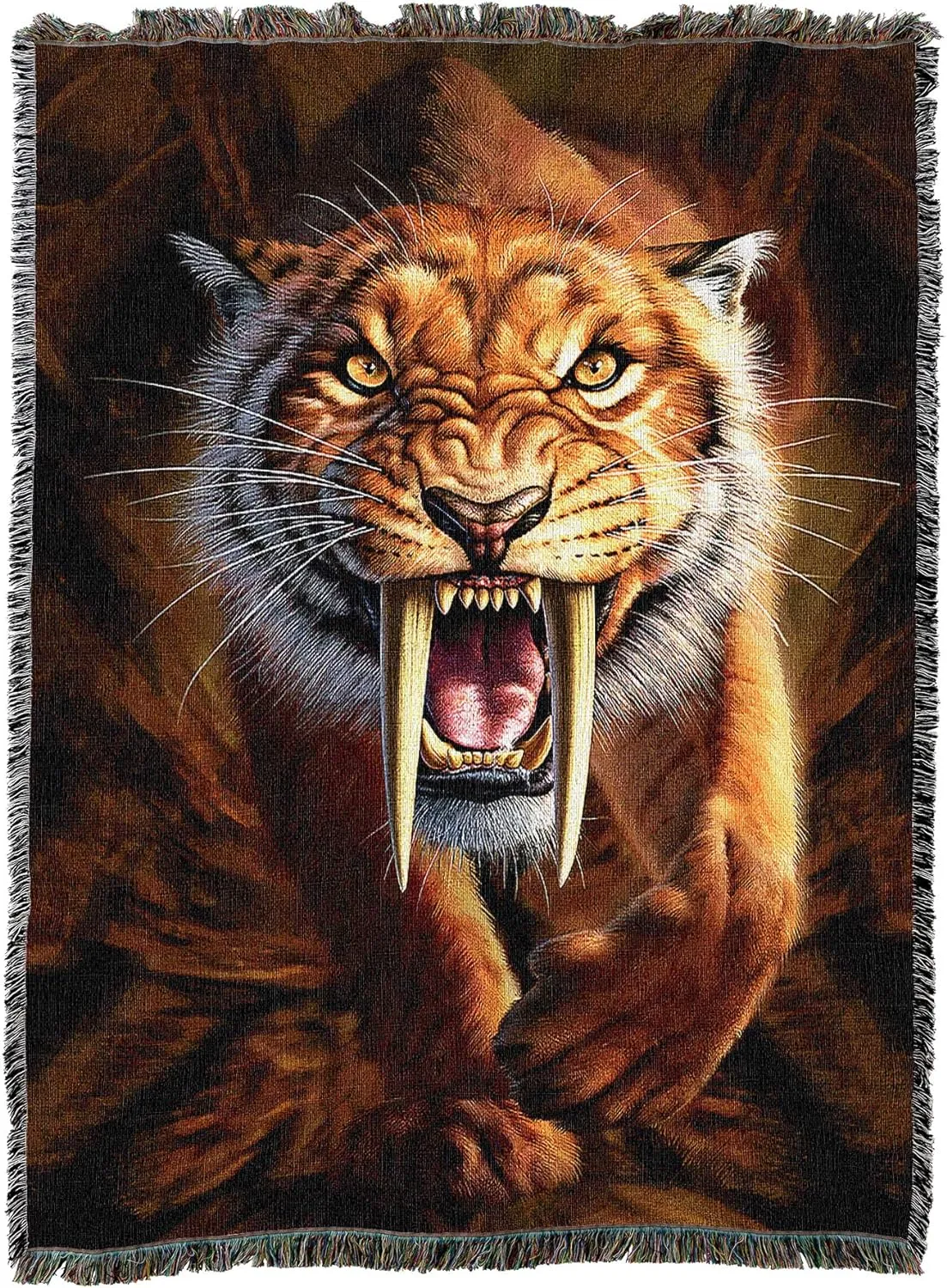 Sabertooth Tiger Tapestry Blanket