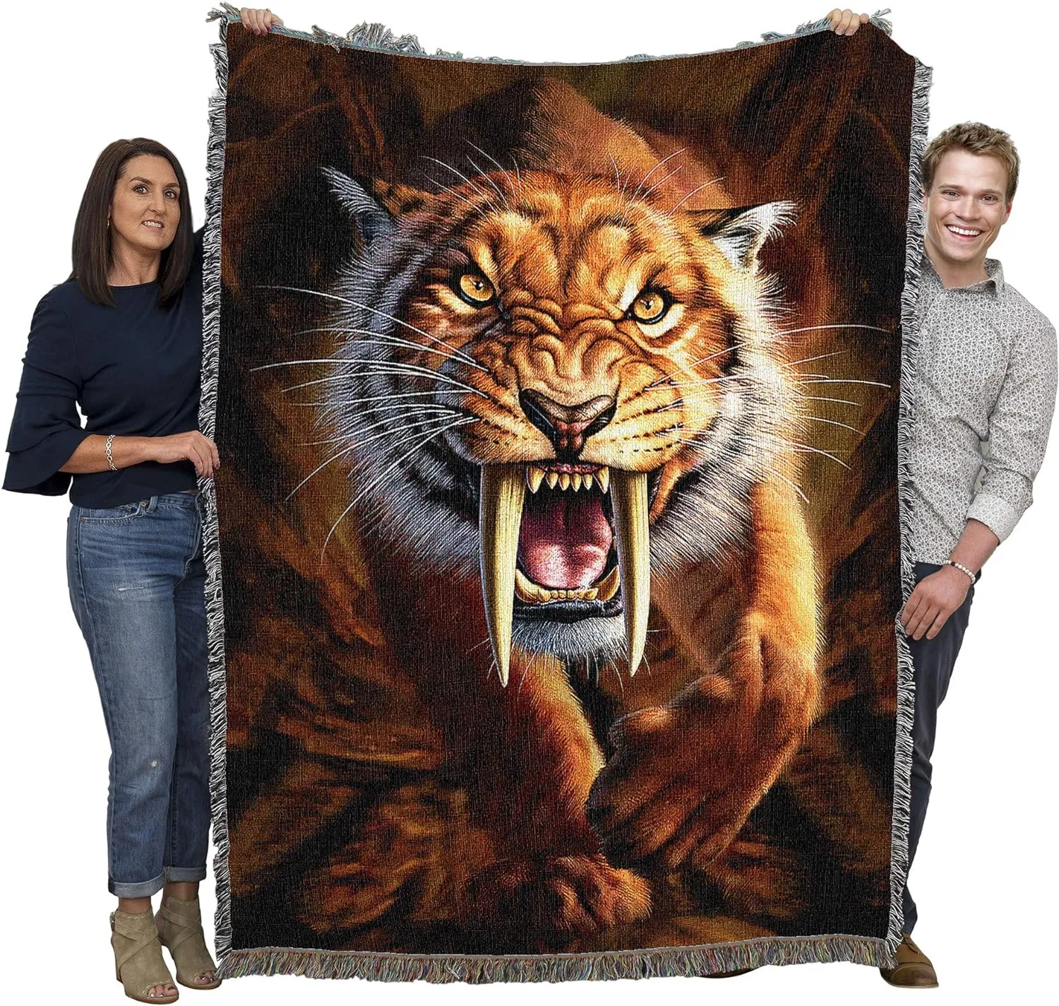 Sabertooth Tiger Tapestry Blanket