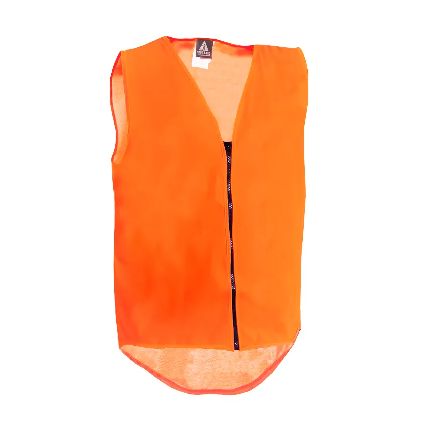 Safe-t-tec Hi-vis Orange Do Zipped Vest - No Pockets