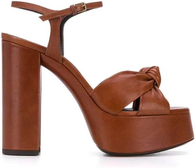 Saint Laurent Bianca 110mm platform sandals Brown