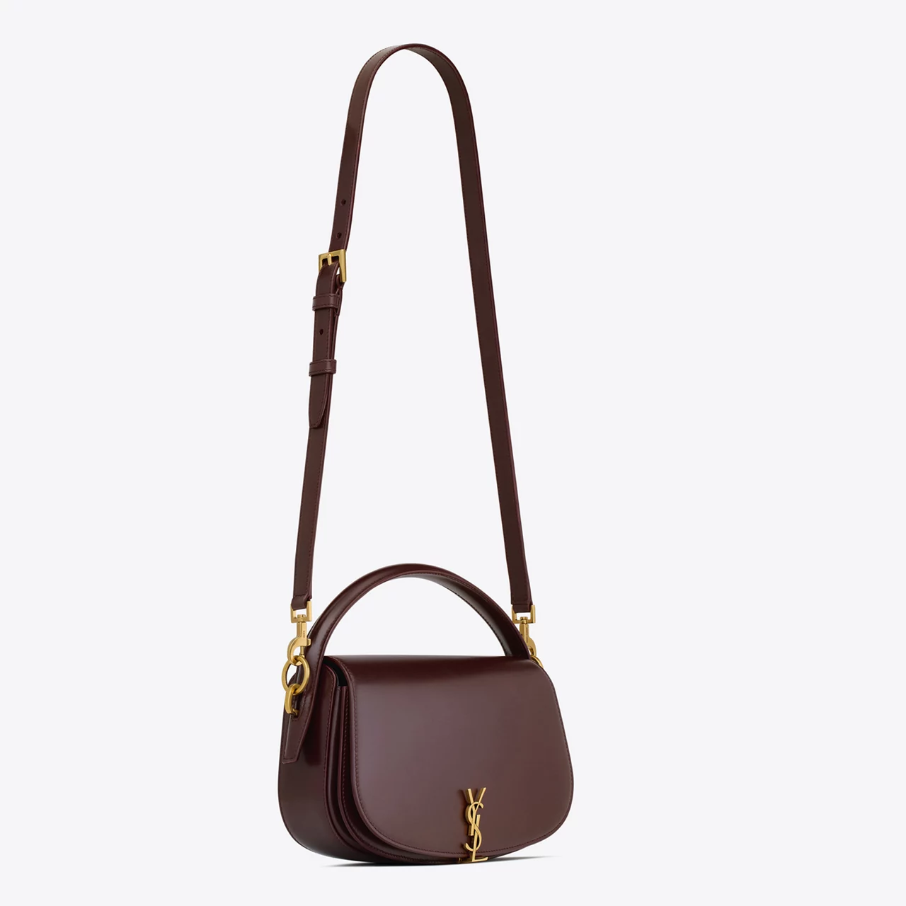 SAINT LAURENT Voltaire Shoulder Bag - DARK CURRANT