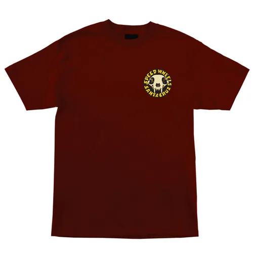 Santa Cruz Skateboards Shirt Speed Wheels Skull Maroon