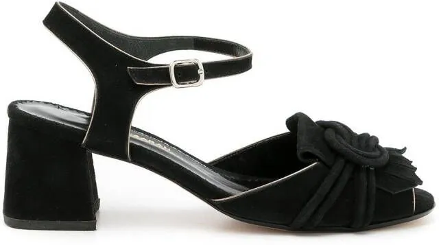 Sarah Chofakian Antonieta fringe-flap sandals Black