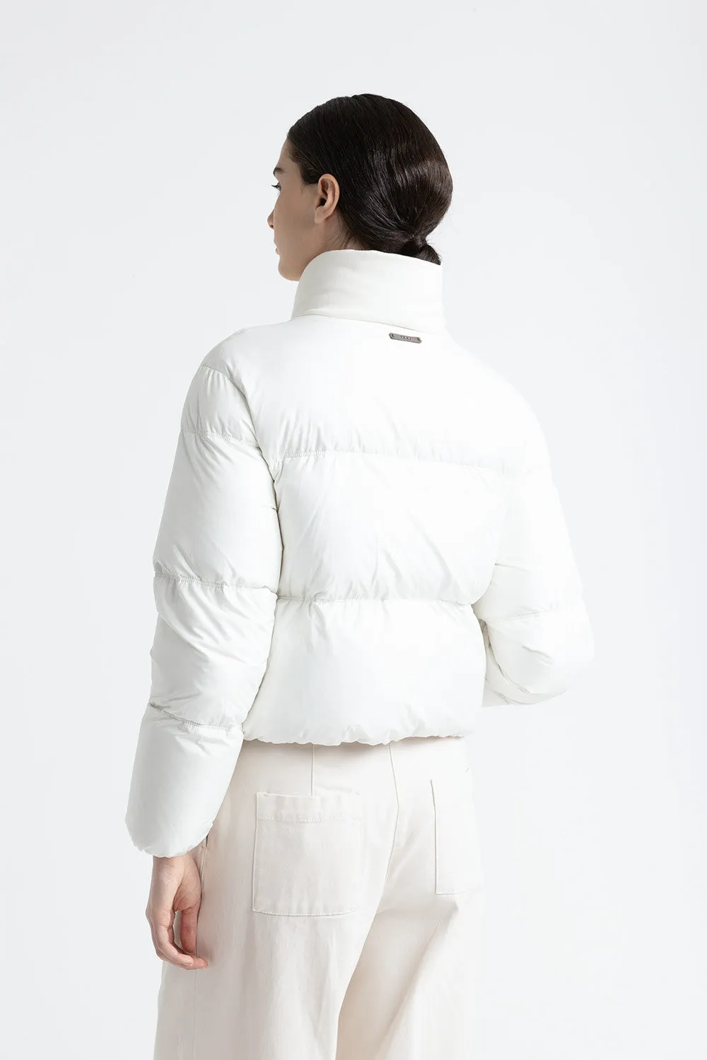 Short goose down jacket in viscose