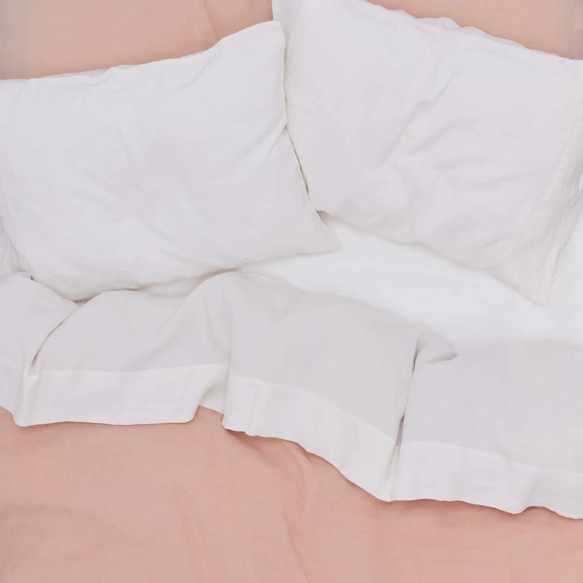 Simple Linen Fitted Sheet - Blush