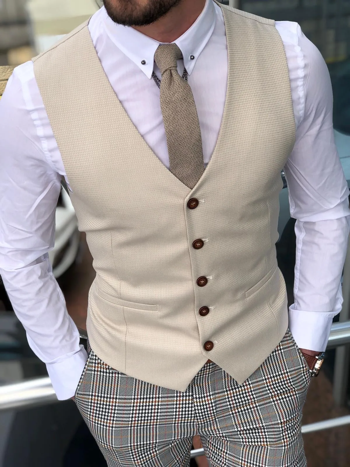 Slim-Fit Vest Gray