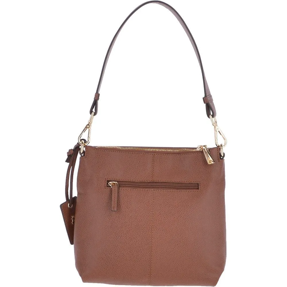 Small Two In One Leather Crossbody Bag & Shoulder Bag Tan : 62539