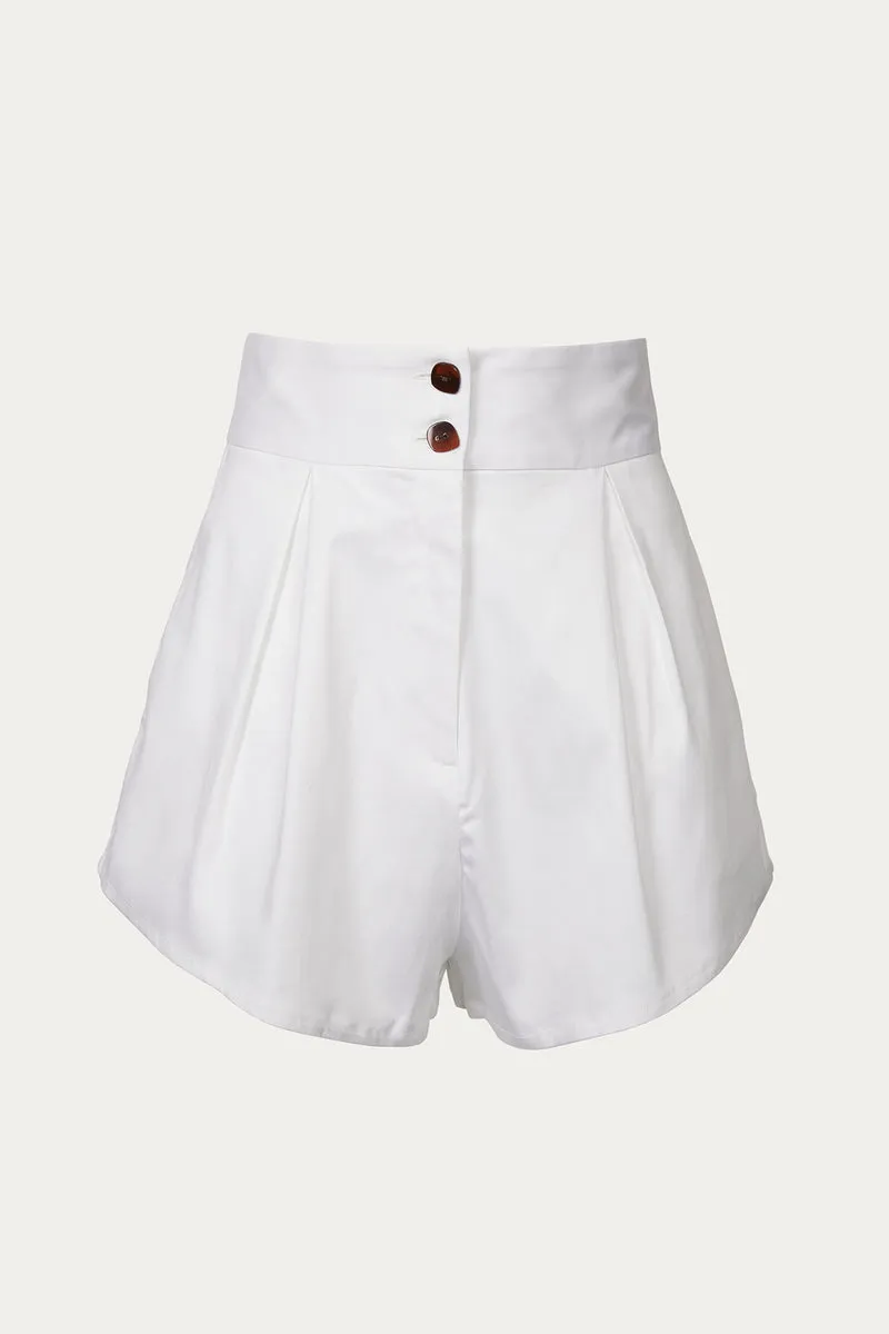 SOLID PLEATED SHORTS