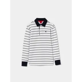 Striped long sleeve polo shirt