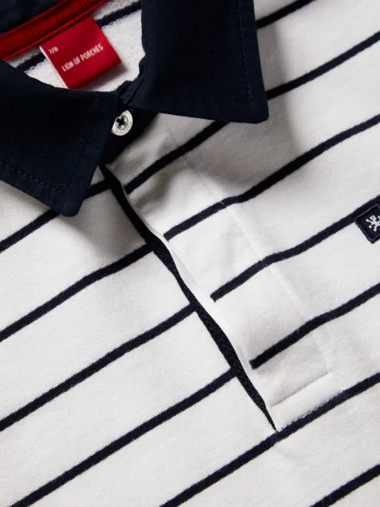 Striped long sleeve polo shirt