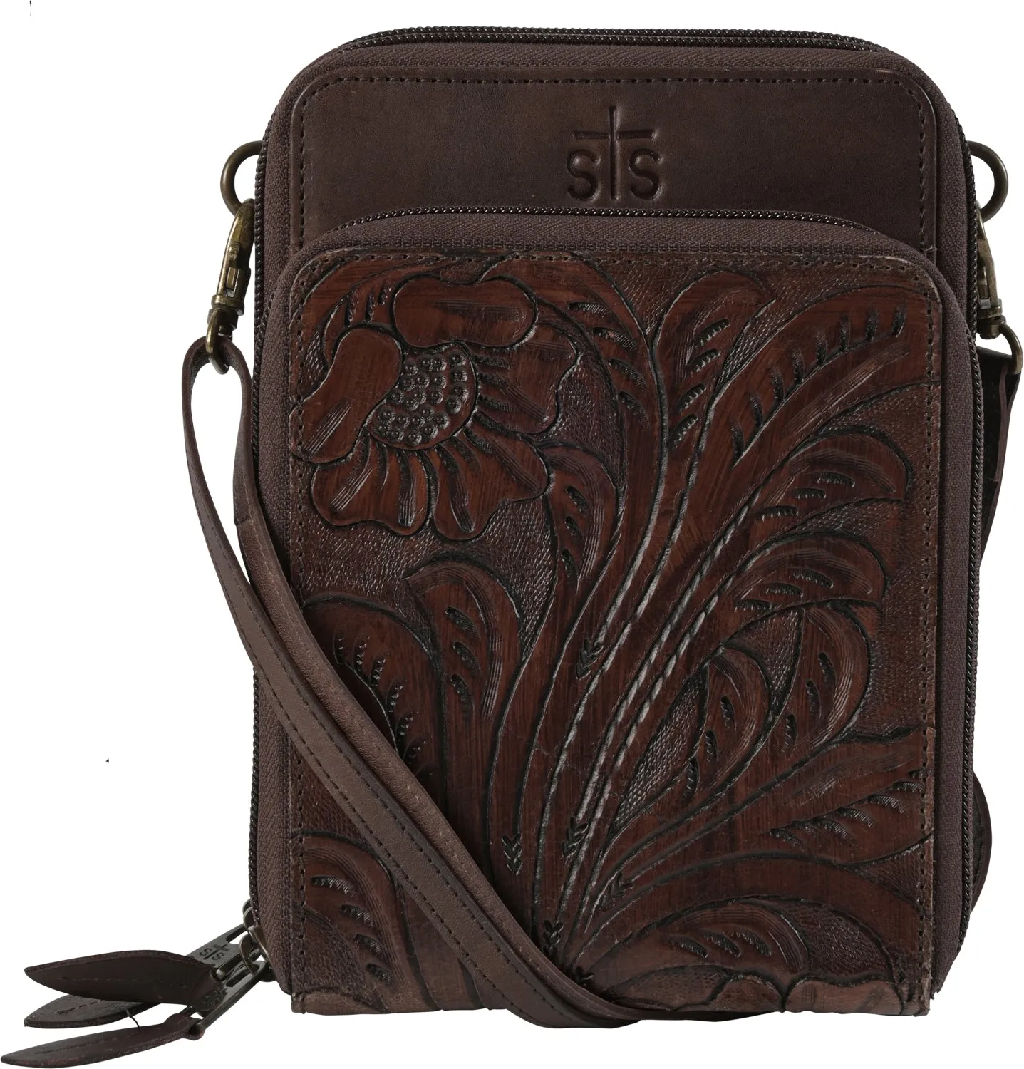 STS Ranchwear Womens Westward Jessie Chocolate Leather Crossbody Bag