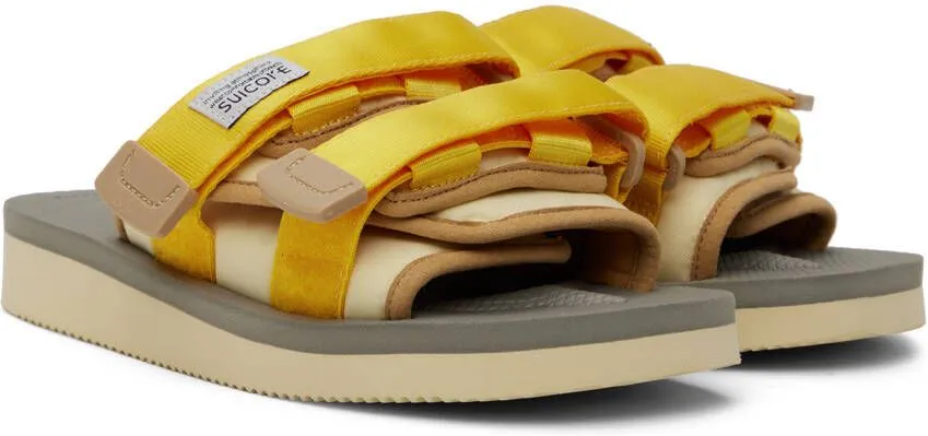 Suicoke Yellow & Off-White MOTO-Cab Sandals