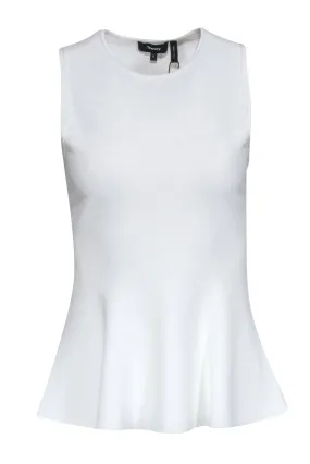 Theory - White Knit Sleeveless Peplum Top Sz S