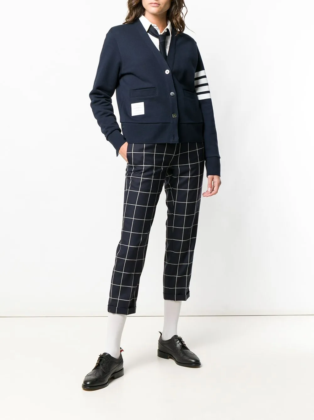 Thom Browne 4bar Cotton Cardigan