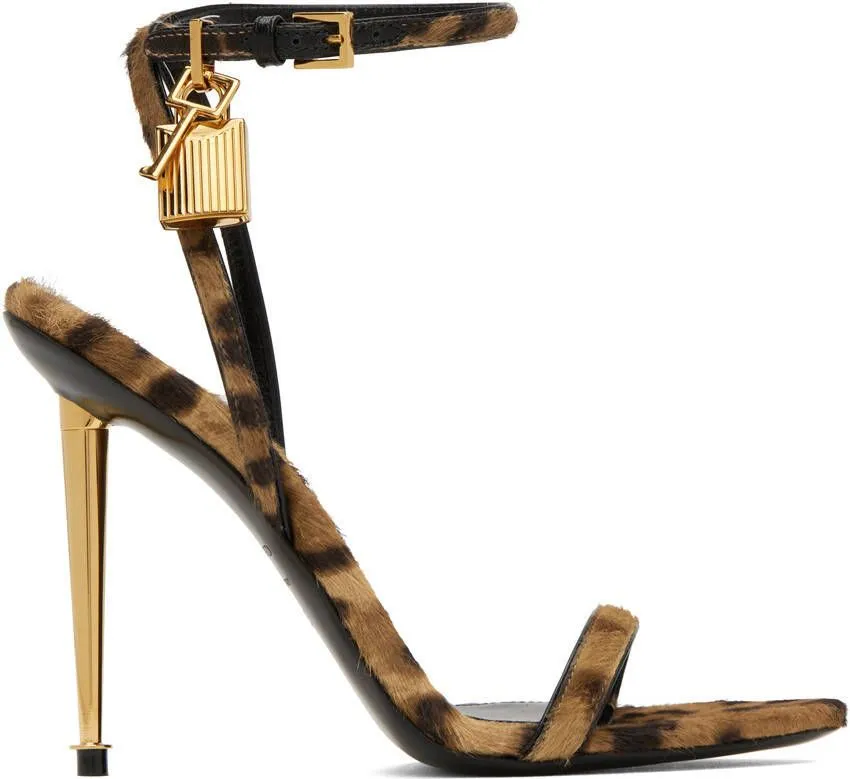 TOM FORD Brown Padlock 105 Heeled Sandals