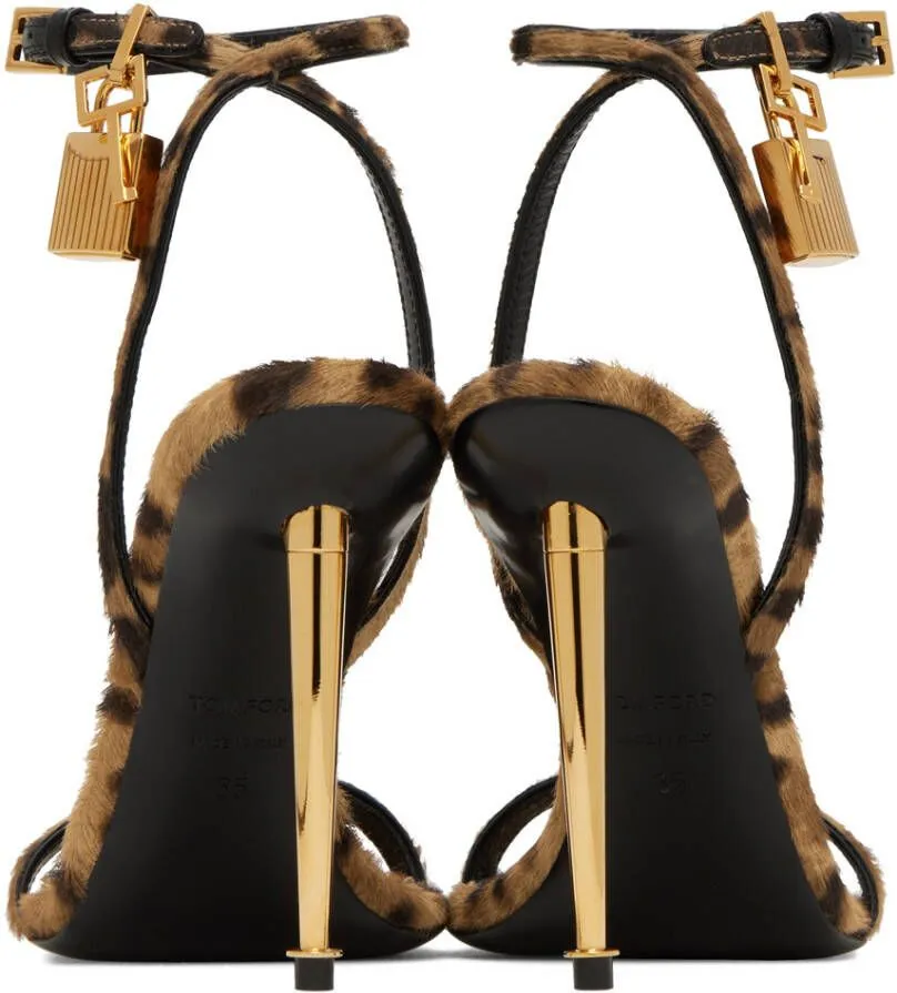 TOM FORD Brown Padlock 105 Heeled Sandals