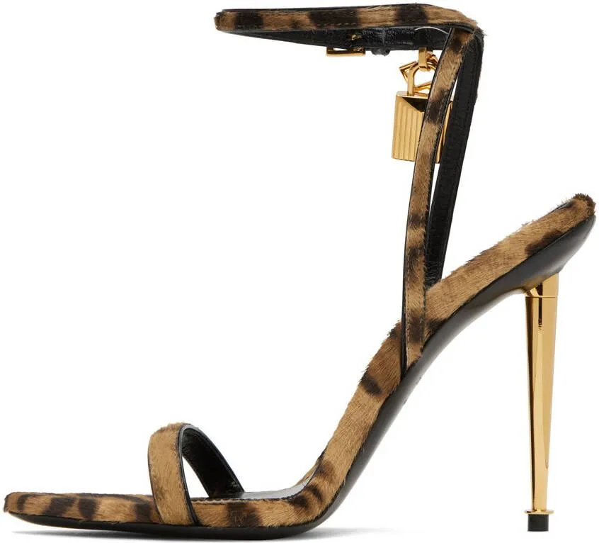 TOM FORD Brown Padlock 105 Heeled Sandals