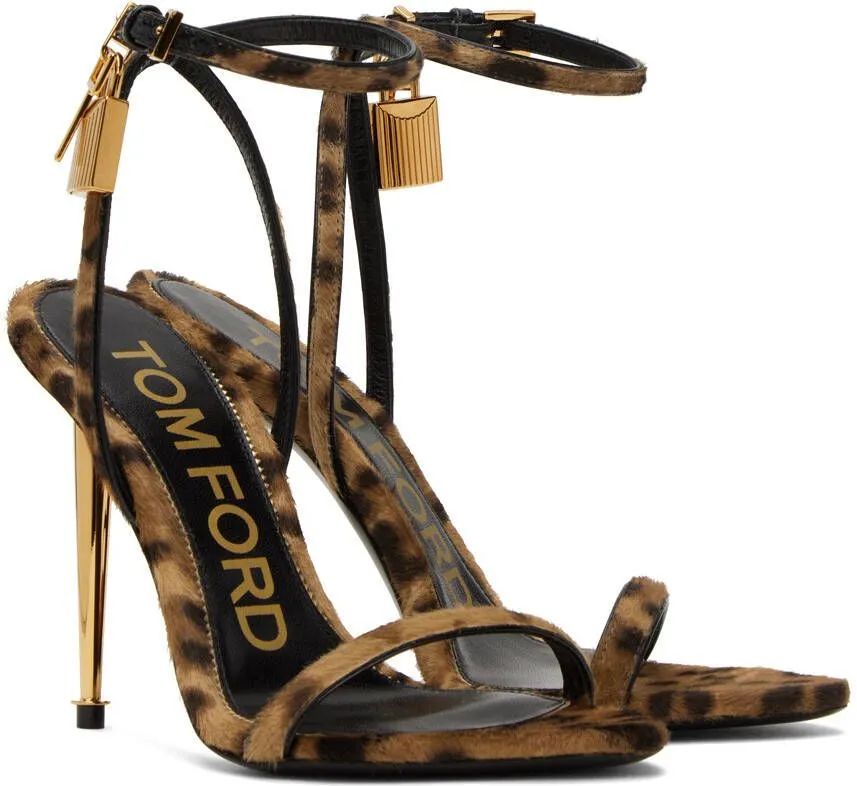 TOM FORD Brown Padlock 105 Heeled Sandals