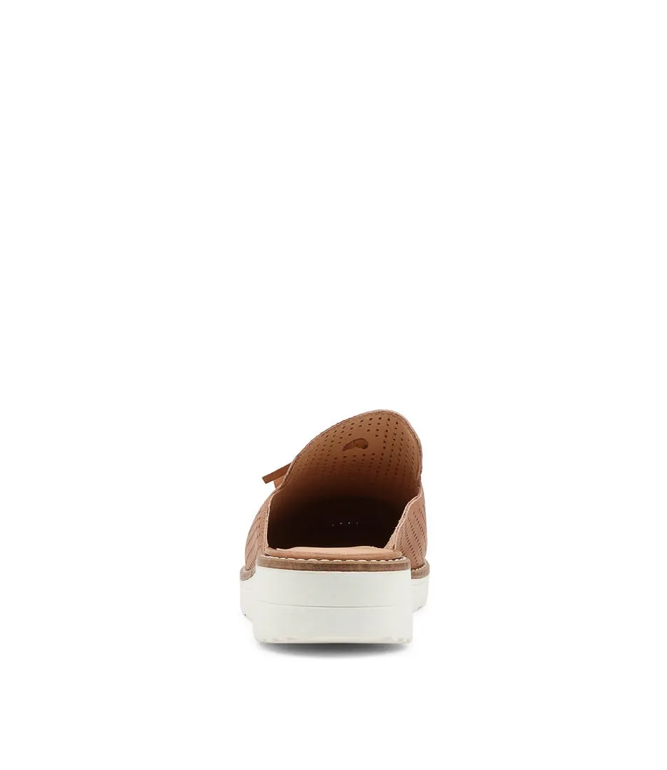 TOP END Ohboy Dark Tan Leather Mules Ws