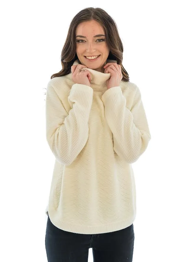 Trisha Tyler Textured Knit Sweater With Rib Sleeves