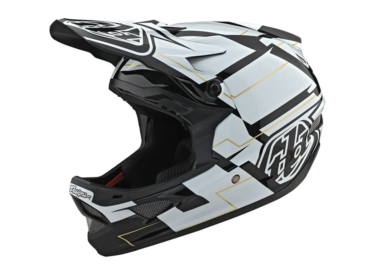 Troy Lee Designs D3 Fiberlite Full Face Helmet - Vertigo - Black-White - 2021