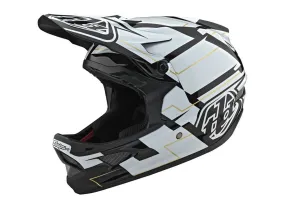 Troy Lee Designs D3 Fiberlite Full Face Helmet - Vertigo - Black-White - 2021