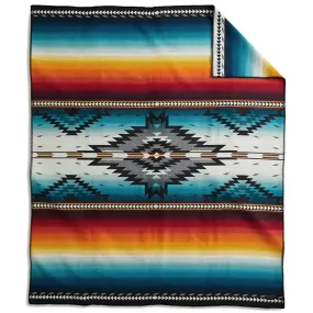 Unnapped Jacquard Blanket Robe - Saltillo Sunset