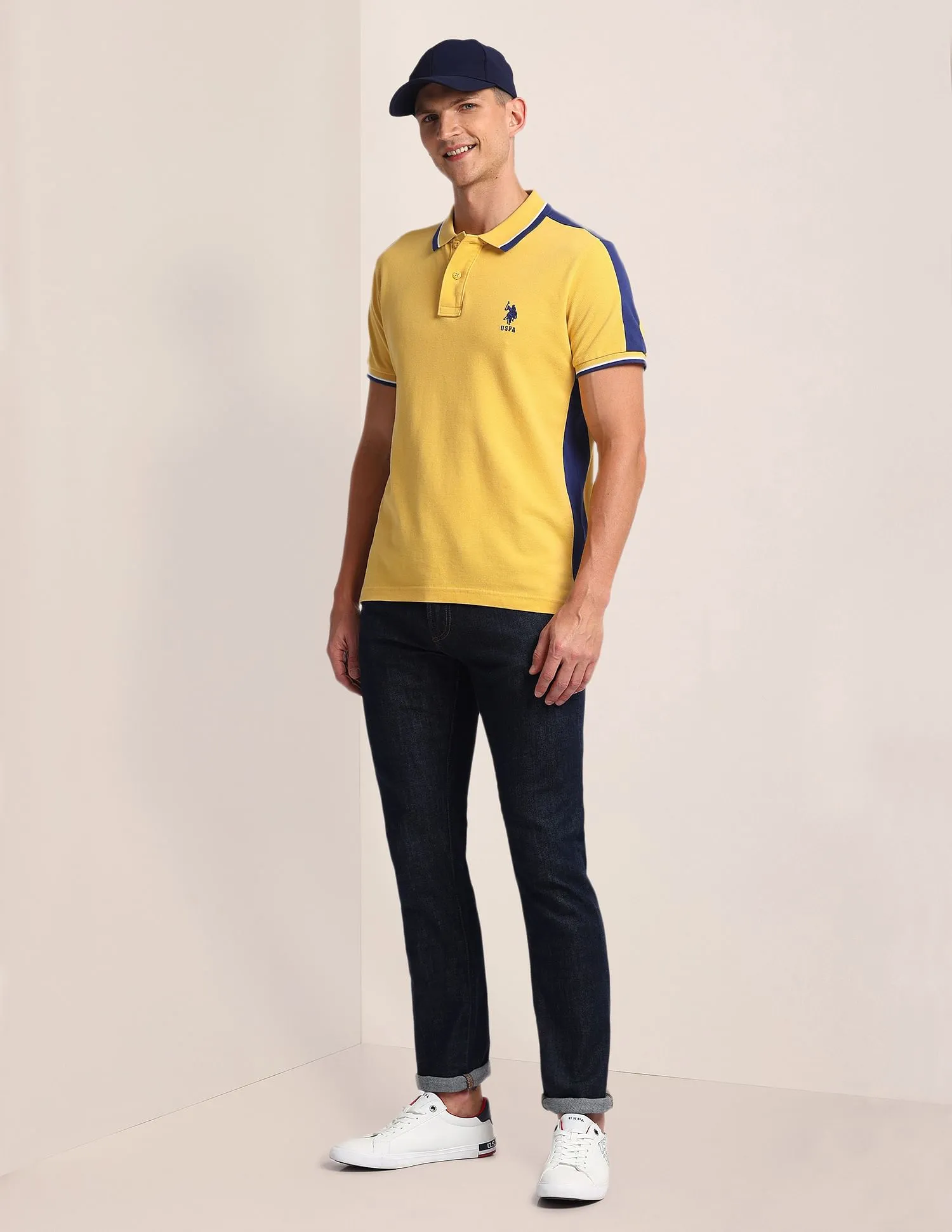 U.S. Polo Assn. Colour Blocked Slim Fit Polo Shirt