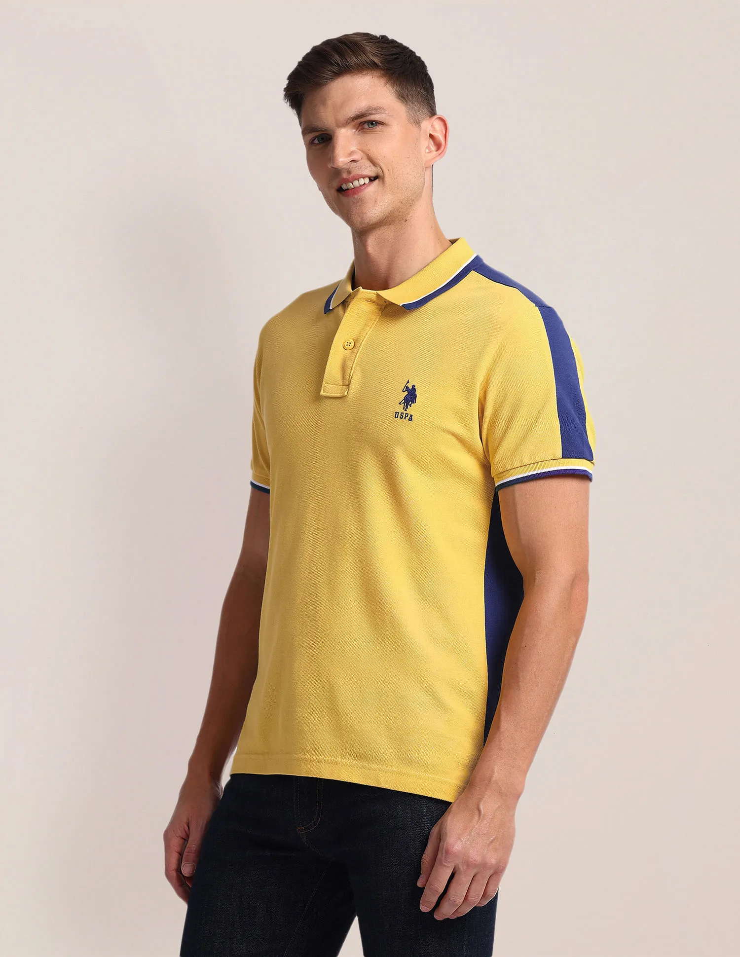 U.S. Polo Assn. Colour Blocked Slim Fit Polo Shirt